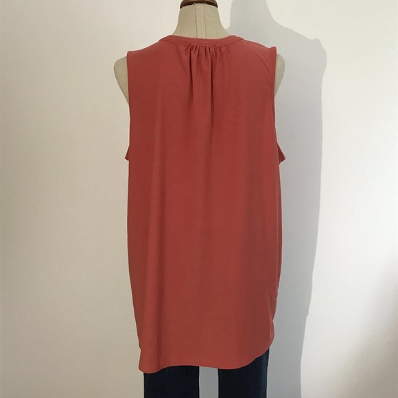 Lily Morgan - Sleeveless Coral Top / Tank / Tunic - Picture 3 of 6